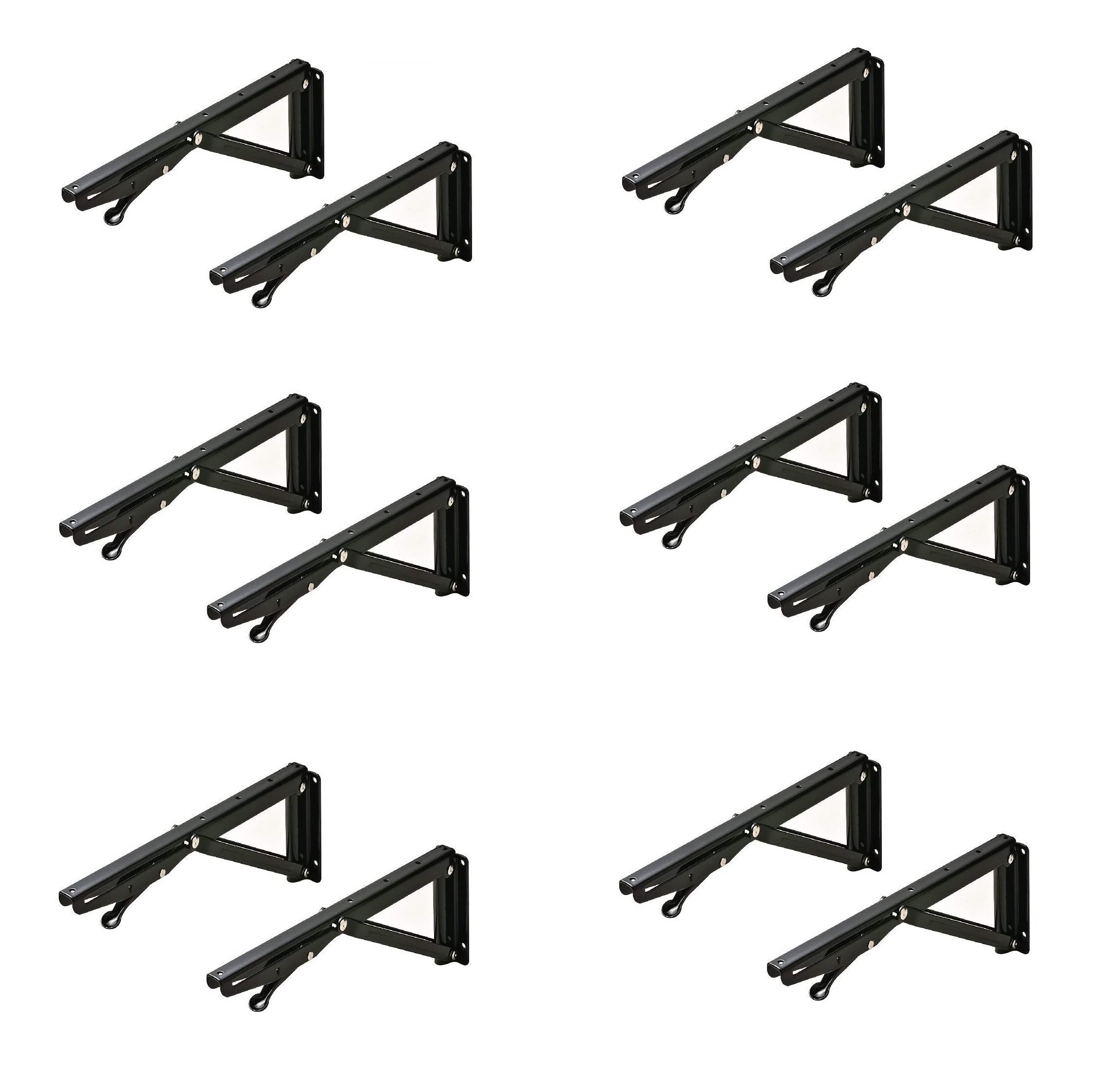 RAB Folding Bracket Iron, Down Table or fold Down Racks for Furniture (Code- Fold Bkt, Color- Brown, Size-12Inch , Pack of 6 Pair of 12 PCS) (B09TNXJ2JY) Amazon Price History, Amazon Price Tracker