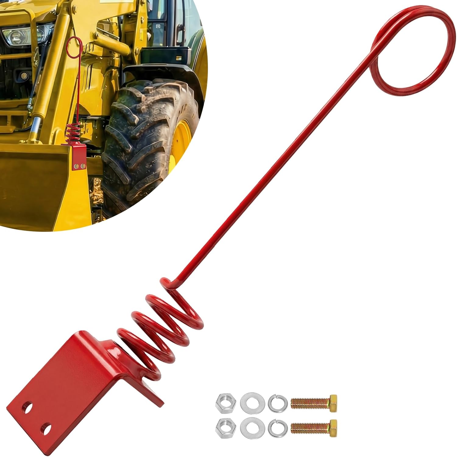 Hydraulic Hose Holder Tractor - 0.3" (8cm) Thick Plate Hydraulic Hose Saver, Bolt-On/Weld-On Hydraulic Hose Hanger Clamp, Rust-Proof | Heavy Duty for Skid Steer & Outdoor Use 1PC Red