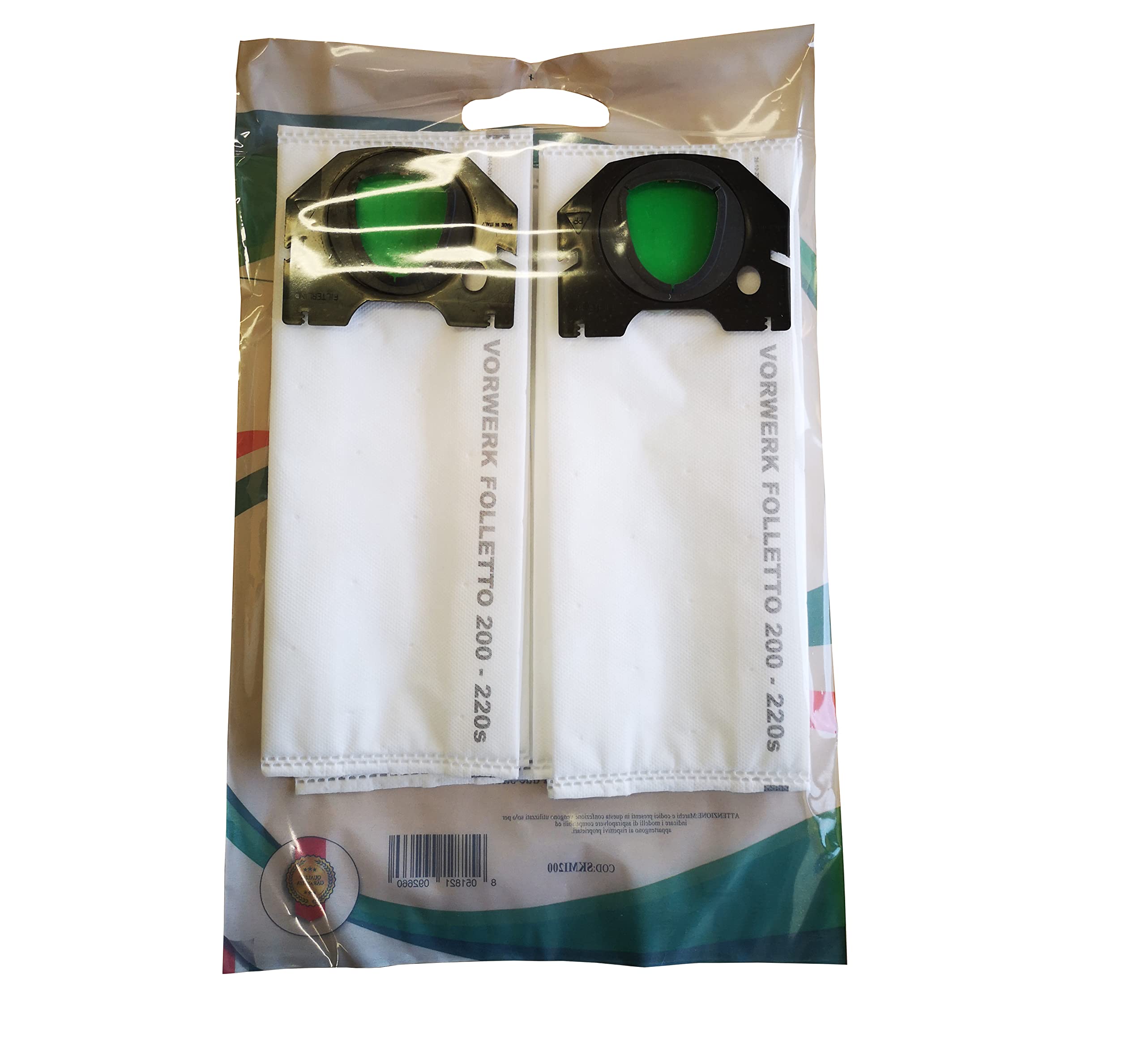 Kit Sacchetti Microfibra Made In Italy Per Vorwerk Folletto VK200/VK201 – 6 Sacchi + 6 Profumini + Filtro Griglia