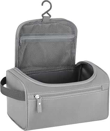 Neceser de viaje colgante, kit Dopp para afeitar, bolsa de lavado para hombres, organizador de maquillaje cosmético para mujeres, Gris, Neceser de