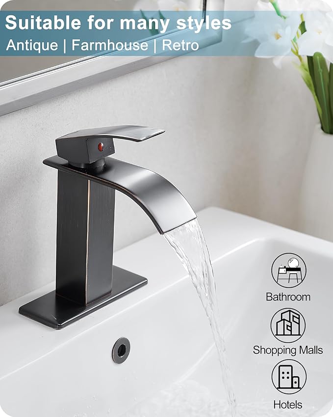 Grifería Lavamanos Monocomando 1 Hueco Acabado Bronce miniatura 8