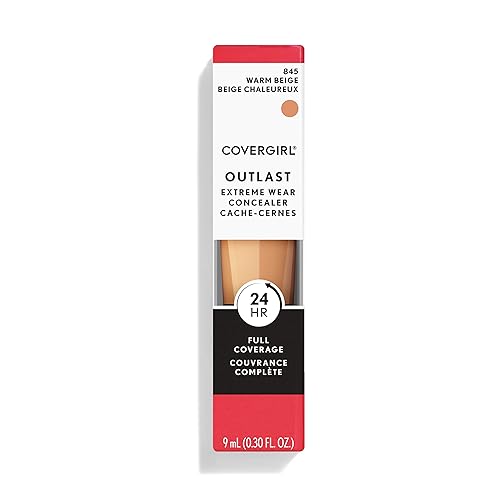 Miniatura 3 de COVERGIRL Outlast Extreme Wear Corrector, ligero e impermeable, 0.78 onzas líquidas, maquillaje, debajo de los ojos, para ojeras, cobertura