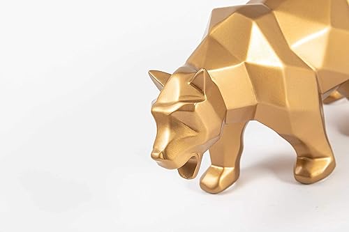 Miniatura 4 de Estatuas de animales para decoración del hogar, estatua de oso dorado para decoración de mesa de sala de estar, escultura moderna, regalo para sala