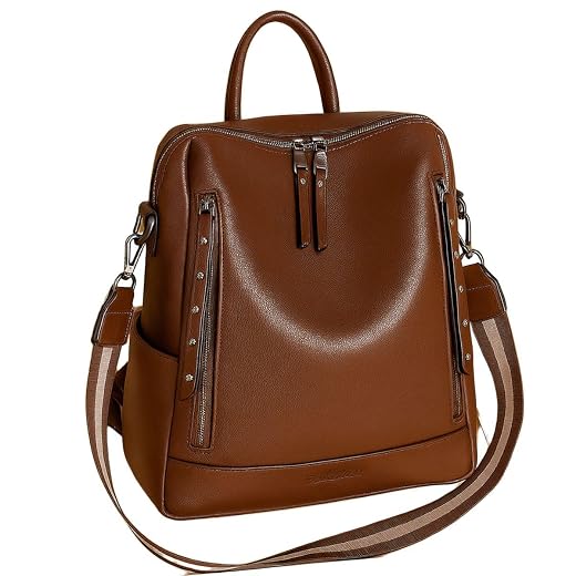 Mochila Feminina Impermeável PU Grande Capacidade Moda Casual 3 em 1 Costas Ombro Transversal com Zíper para Escola Trabalho Viagem Mochila Bolsa Feminina 2 em 1 Reforçada Com Alça Transversal Moderna Casual Trabalho Passeio Dia a Dia