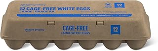 Amazon Grocery, Cage-Free Large White Eggs, Grade AA, 12 Ct (Previously Fresh Brand, Packaging May Vary)