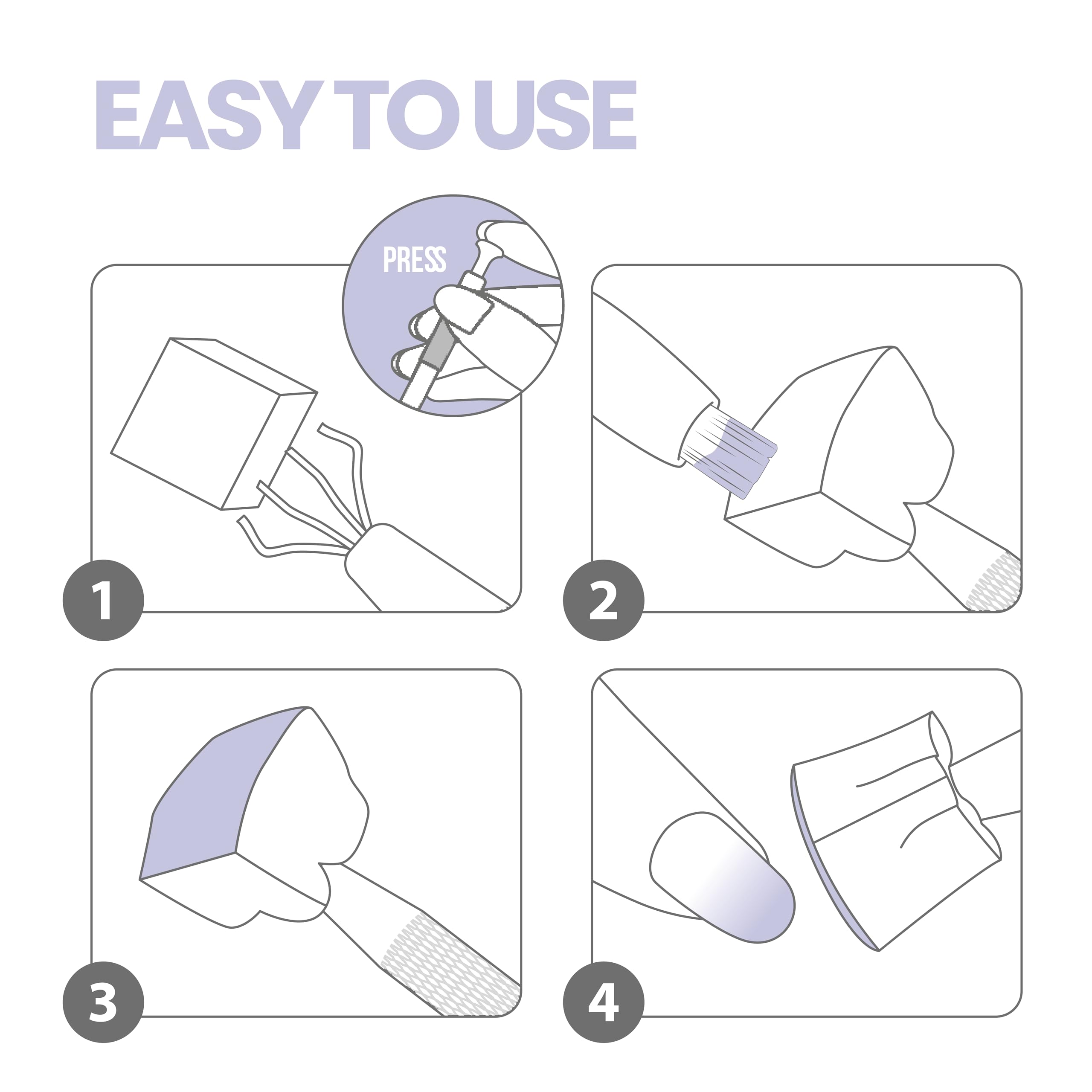 Glam'Up Paris - Kit Éponges & Pince pour Effet Dégradés et Baby Boomer - Nail Art - 100 Pièces Éponges avec Pince Métallique Antidérapante