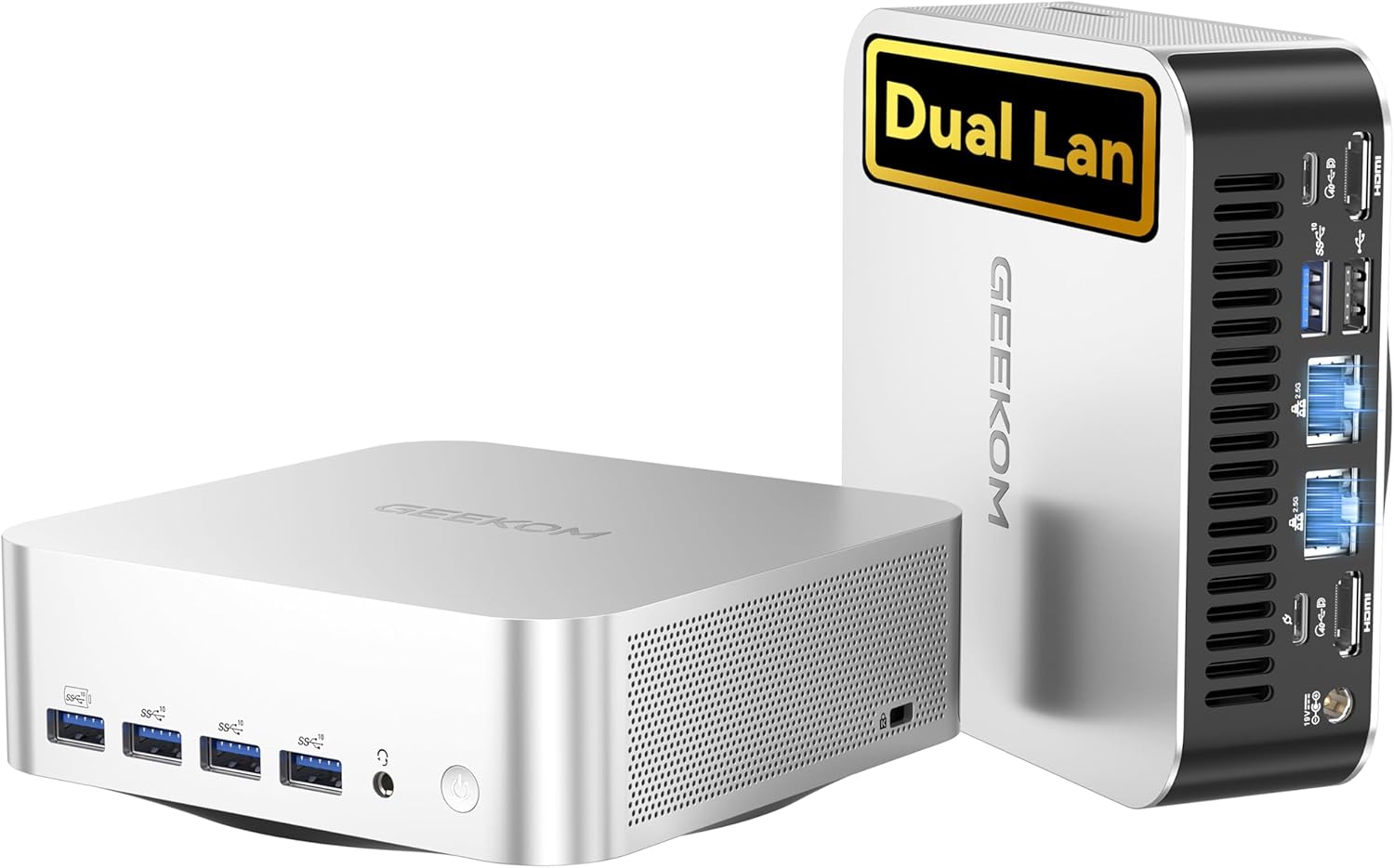 GEEKOM A8 Max Mini PC with AMD Ryzen 9 8945HS, Dual 2.5G LAN Mini Gaming PC with 32GB DDR5 2TB PCIe 4.0 NVMe SSD, Mini PC Windows 11 Pro/Wi-Fi 6E/BT 5.2/USB4/8K/SD Slot/VESA