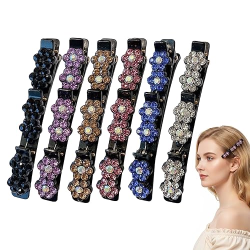 Miniatura 11 de Pinzas de pelo trenzadas con piedras de cristal brillante para mujeres y niñas, 2025 nuevas pinzas de pelo con strass, bandas de pelo fácilmente Con