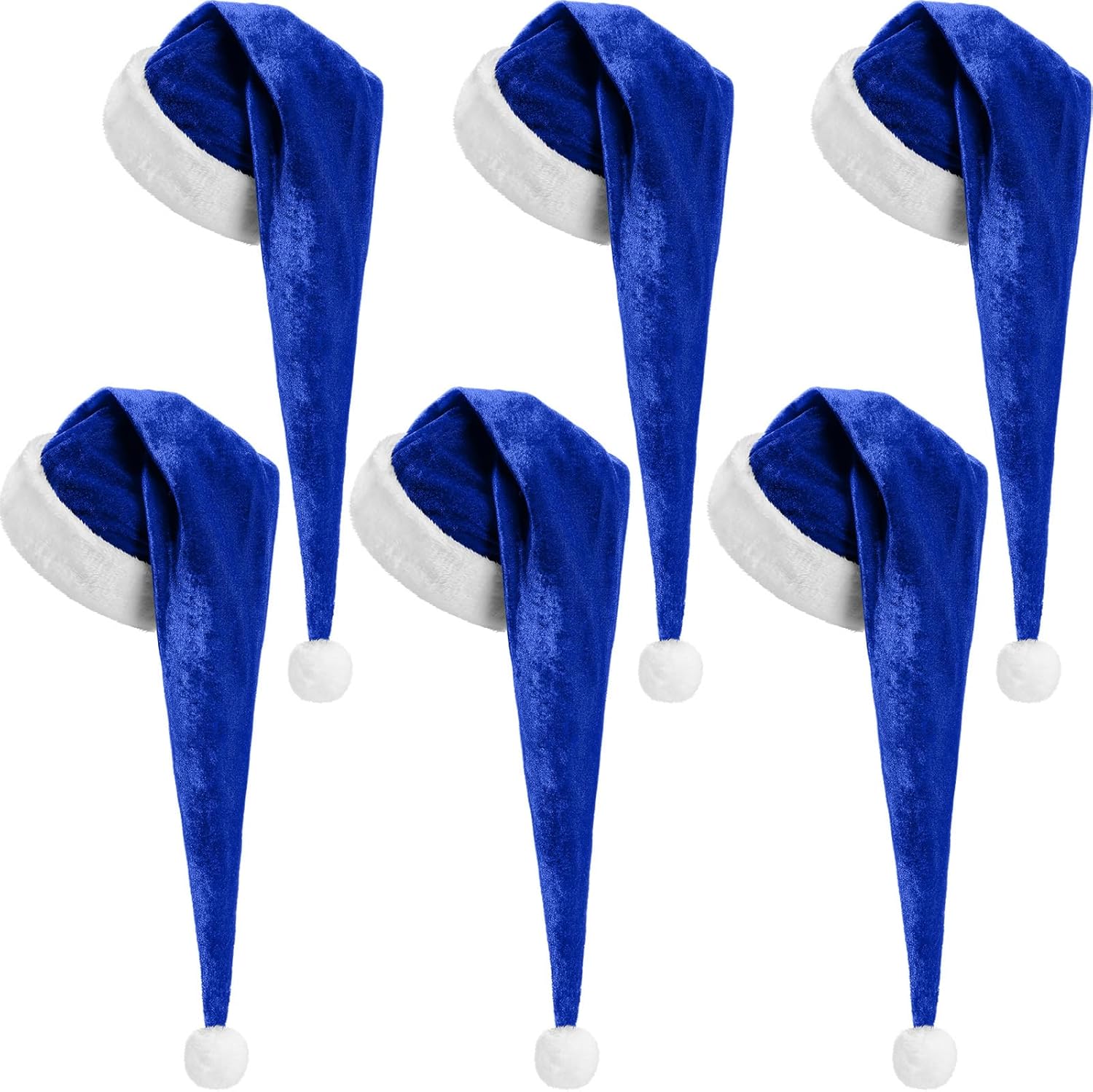 Cozypower 6 Pack Burgundy Santa Hats, Velvet Extra Thicken Plush Christmas Hat for Adults Xmas New Year Party(Short Style)