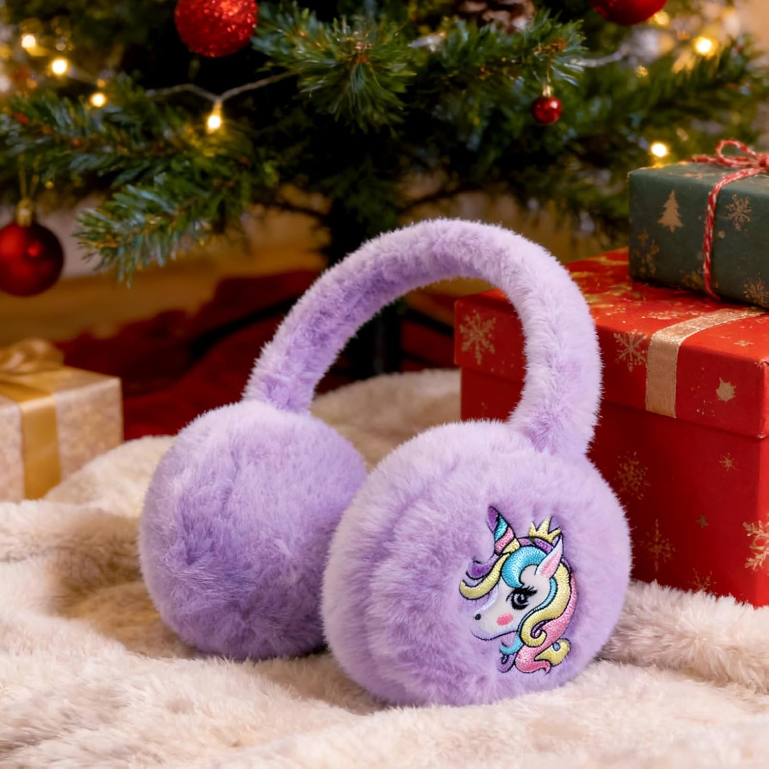 Kids Animal Earmuffs and Gloves Set Cute Ear Muffs Winter Plush Ear Warmer for Boys Girls Age 7-14 - Image 6