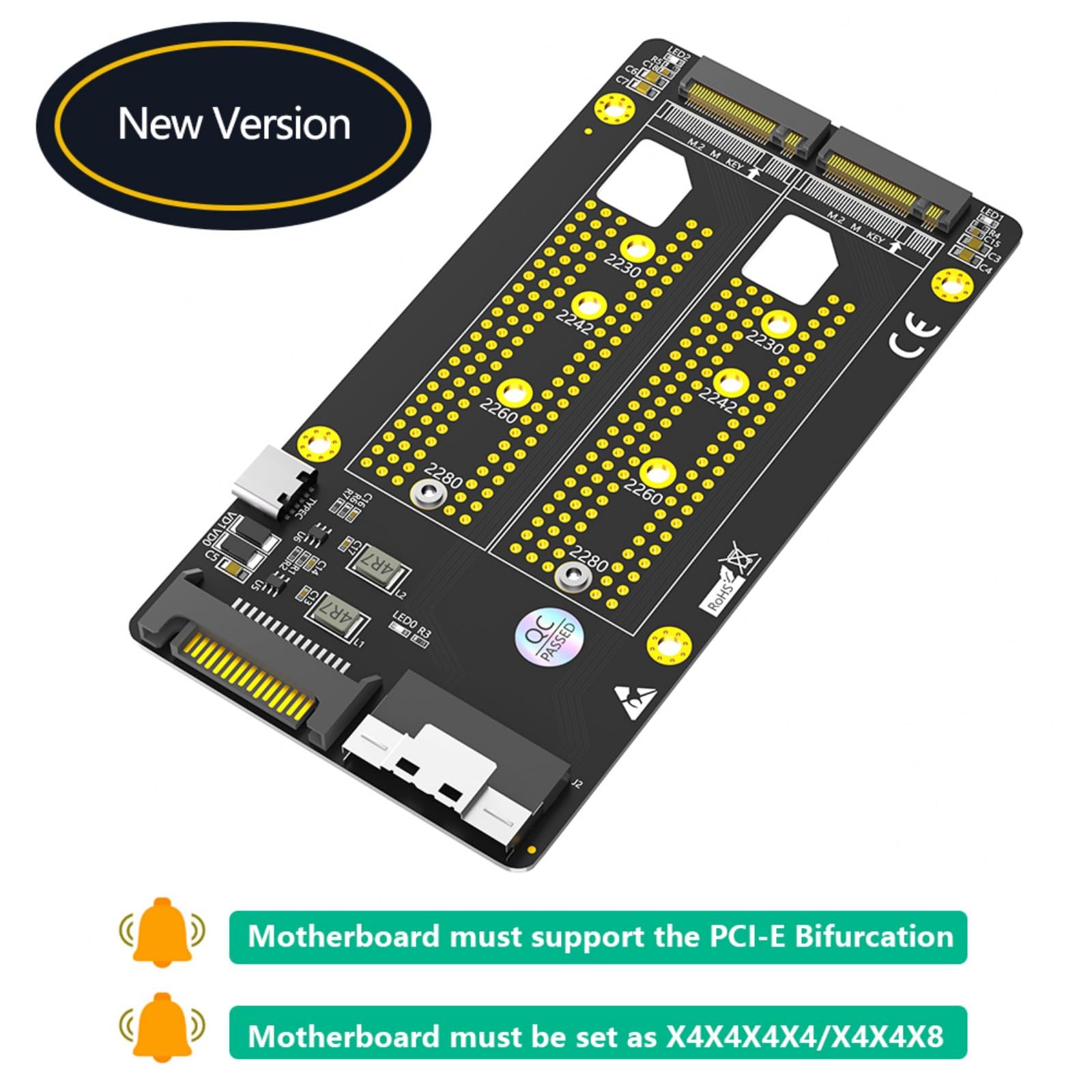 M Key PCIe NVME HDDs To SFF 8654 8X Raiser Adapter Expansion Card NVME PCIe HDDs Adapter NVME To SFF 8654 8X Adapter