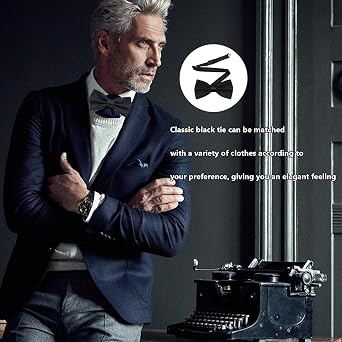 Classic Solid Color Pre-Tied Bow Tie for Men,Satin Tux Bowtie,Men's Bow Tie
