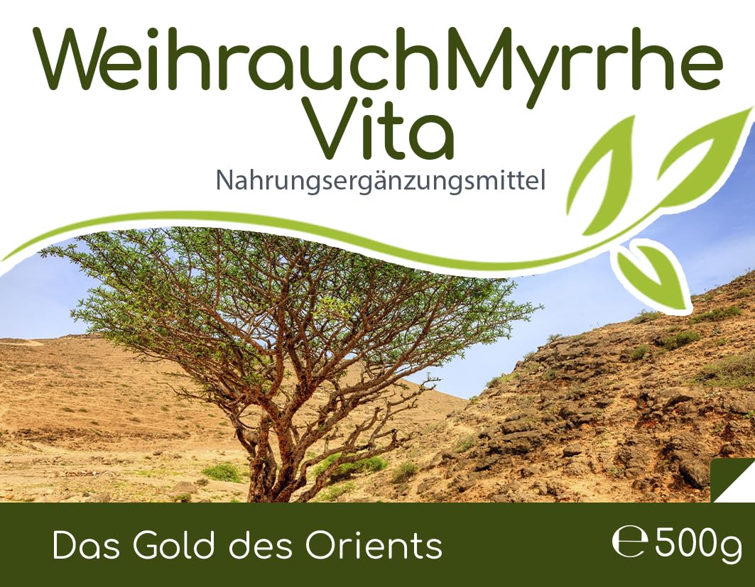 Cellavita – Weihrauch (Boswellia Sacra) & Myrrhe (Commiphora Myrrha) Vita traditionelles Nahrungsergänzungsmittel – Vorratsspackung 500g im Beutel – Hochwertiges pflanzliches Naturprodukt ohne Zusätze