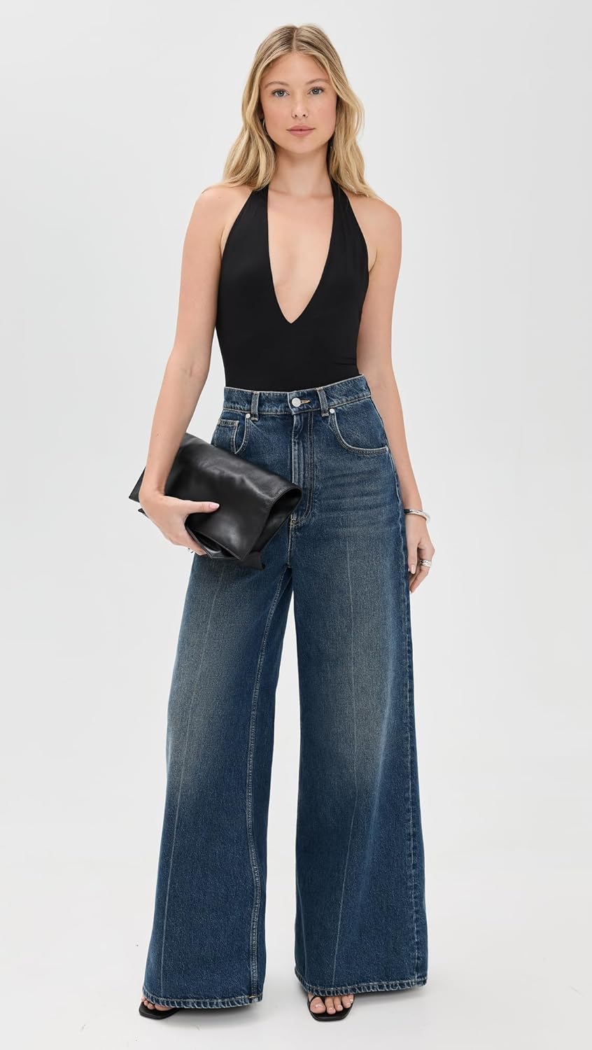 alice + olivia Women's Pippa Deep V Neck Thong Bodysuit - Image 5