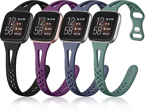 Odbeai Correas deportivas delgadas compatibles con Fitbit Versa 2 bandas para mujeres, hombres, bandas Versa para mujer, banda para Fitbit Versa