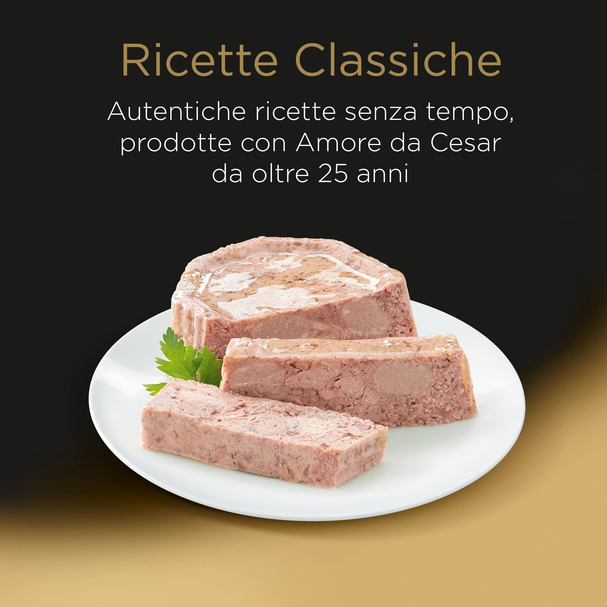 Cesar Selezione dell'Orto Cibo Umido per Cane, con Agnello succoso, Tacchino e Fagioli in Gelatina 150 g - 14 Vaschette