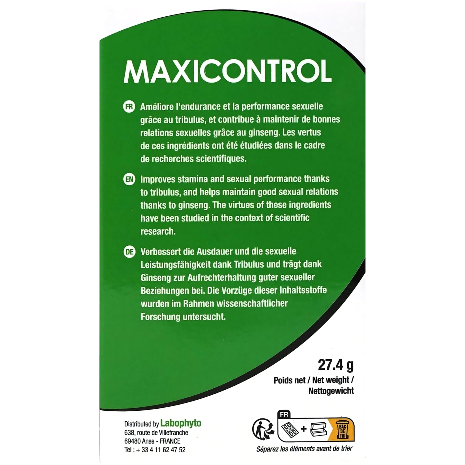 Labophyto MaxiControl Retardant pour Éjaculation Précose 60 Gélules