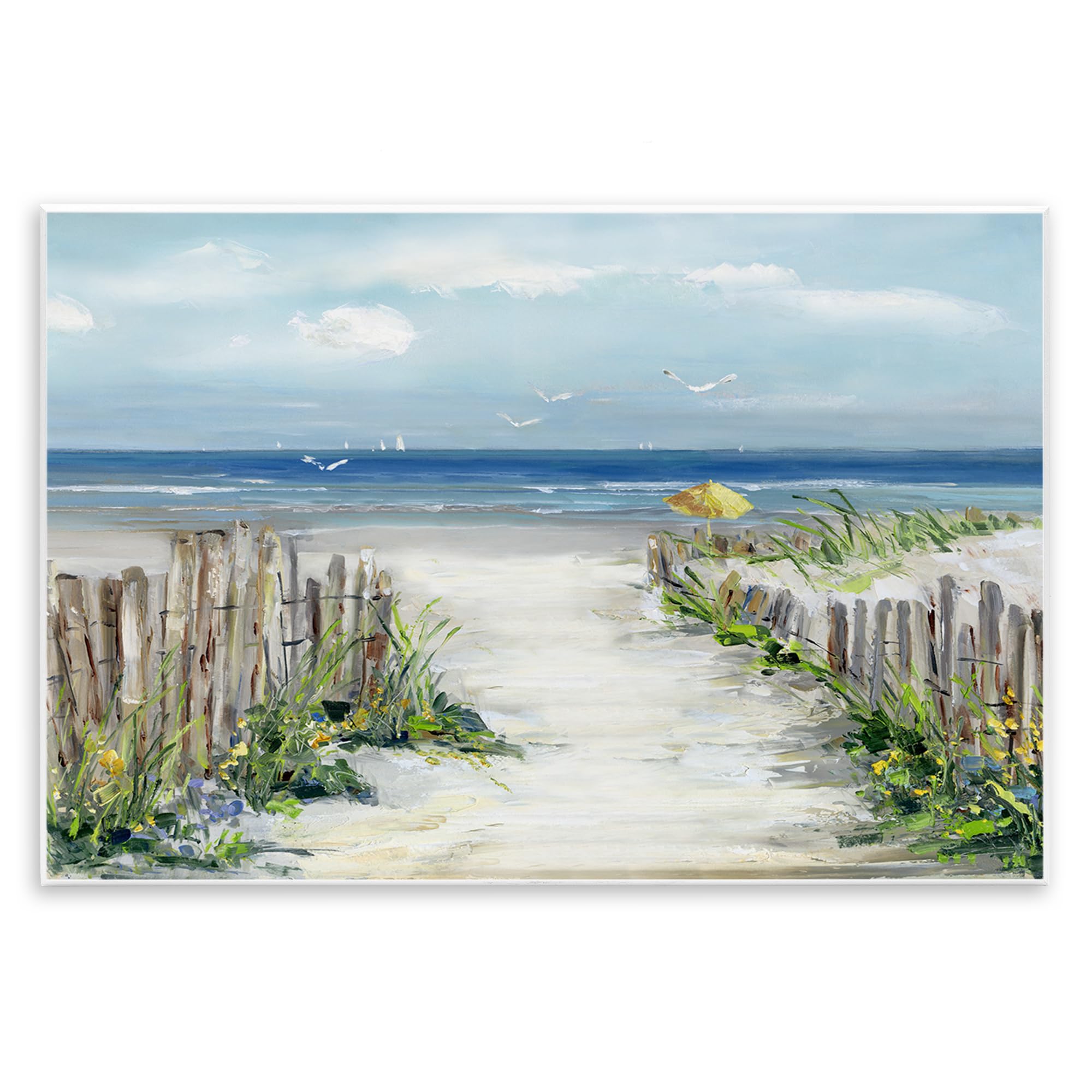 Stupell Industries 'Sunlit Dune Path To Ocean', Wall Plaque Art, 15 x 10 Inches, Easy to Hang and Sturdy, Made in USA, by Sally Swatland