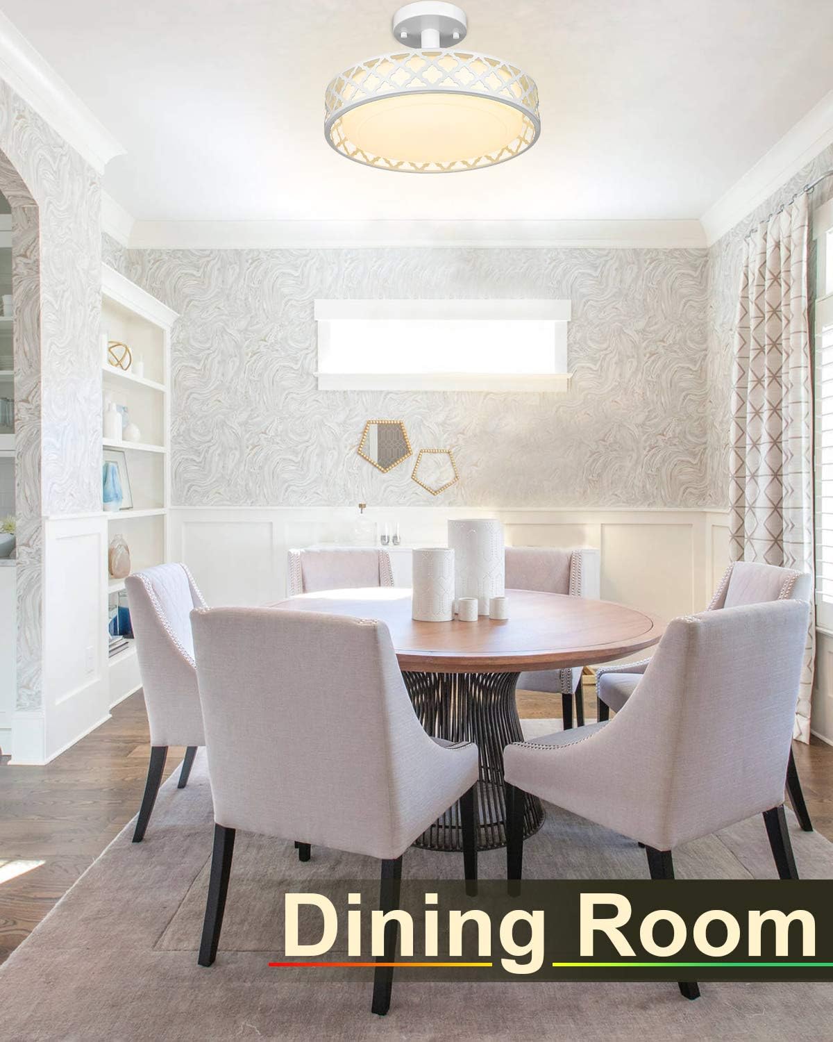 Flash Deals - 60% OFF VICNIE 14inch Semi Flush Mount, Dimmable LED Ceiling Lighting Fixtures, 20W 1400 Lumens 3000K Warm White, White Finish, ETL Listed for Kitchen, Hallway, Bedroom, Laundry Up To 60% OFF VICNIE 14inch Semi Flush Mount, Dimmable LED Ceiling Lighting Fixtures, 20W 1400 Lumens 3000K Warm White, White Finish, ETL Listed for Kitchen, Hallway, Bedroom, Laundry