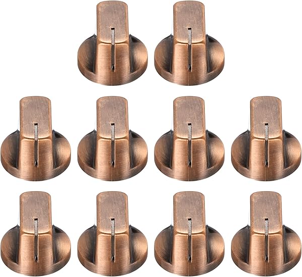 Amazon.co.jp_ uxcell 10個 ギター エフェクト ペダル ノブ インサート エレキギター ノブ アンプ ギター ベース ボリューム コントロール プラスチック製 穴径6.4mm 外径19mm ブロンズ _ 楽器・音響機器