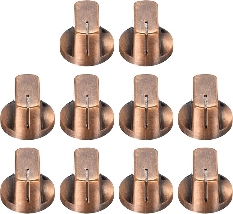 Amazon.co.jp_ uxcell 10個 ギター エフェクト ペダル ノブ インサート エレキギター ノブ アンプ ギター ベース ボリューム コントロール プラスチック製 穴径6.4mm 外径19mm ブロンズ _ 楽器・音響機器