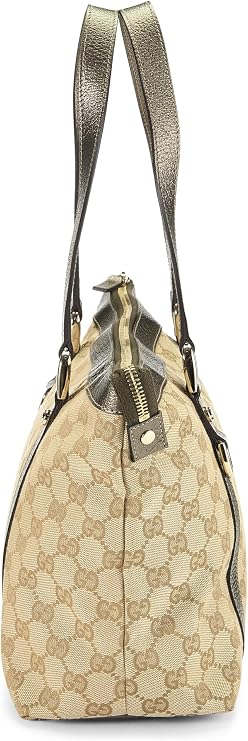 Pre-loved Original GG Canvas Abbey Zip Tote, Silver