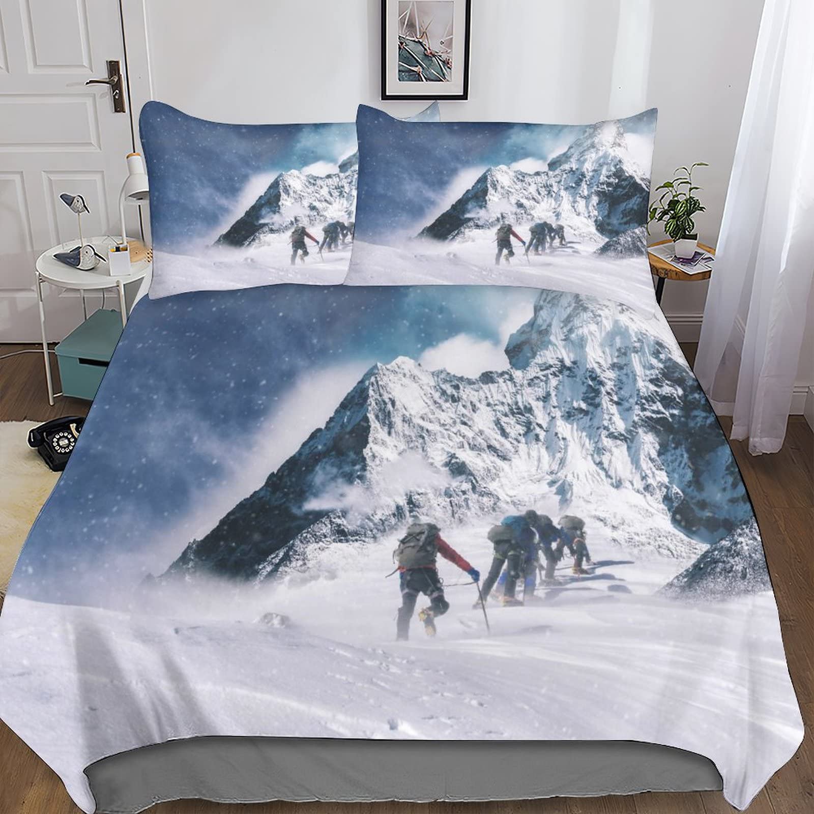 Housse de couette Snow-Capped Peak 3D King 220x240cm avec sa taie