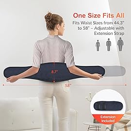 COMFIER Electric Heating Pad for Back Pain, Plug-in Vibration Lower Back Massager with Heat,FSA Eligible HSA,Heat Pad with Auto Shut Off,Heated Waist Belt, Gifts for Women Men Mom Dad