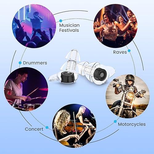 Miniatura 8 de Tapones para los oídos para concierto, 2 pares de tapones de silicona para conciertos y músicos, tapones reutilizables de silicona líquida para