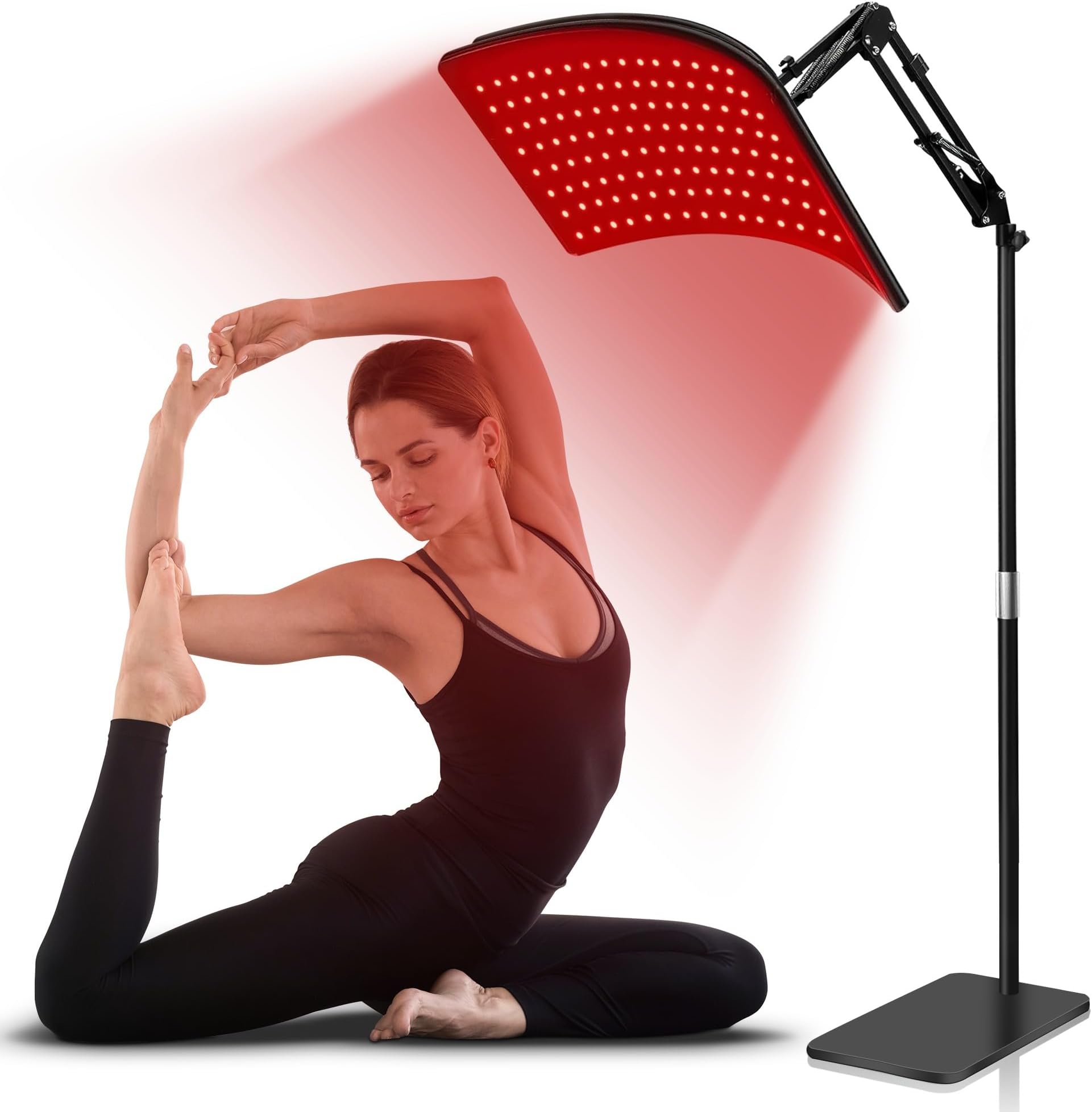 INTEO Red Light Therapy for Body, 2 in 1 Removable Red Light Pad Combined with Stand, Infrared Light Therapy Lamp with Timer Control, 660nm 850nm for Elderly Athletes Fitness Pets (with Elastic Strap)