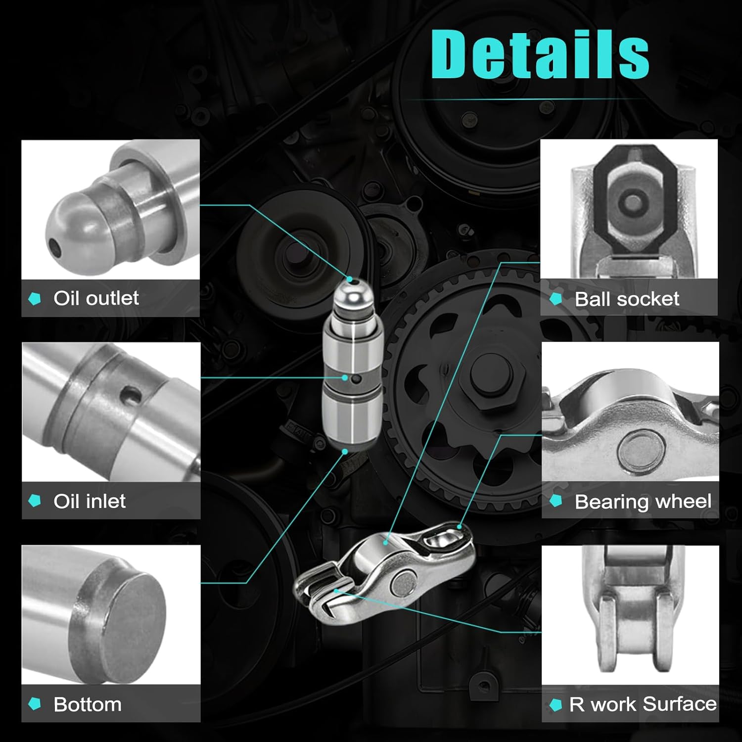 BR3Z6500A BR3Z6564A Rocker Arm & Valve Lifters Kit for 2011-2017 Ford Mustang & F-150 5.0L V8 Coyote Engine | Replaces OE# BR3Z-6500-A,BR3Z-6564-A,JB-7526,MR-1350,R-916, ford f150 5.0 lifters