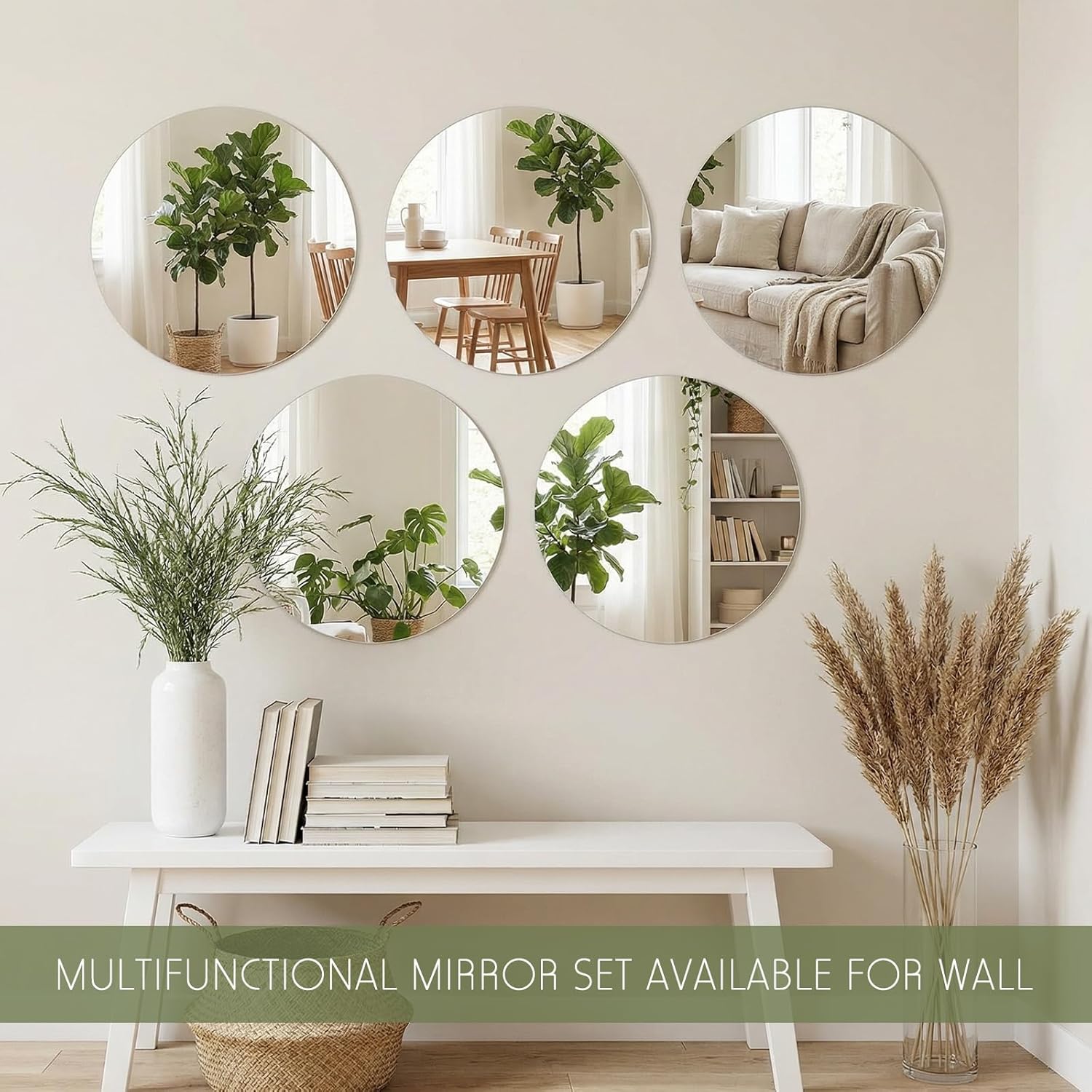 36 Pcs 12 Round Mirrors for Centerpieces for Tables, Round Mirrors Trays Plates for Centerpieces, Wedding Decorations, Baby Shower Party, Christmas Decorations, 2mm