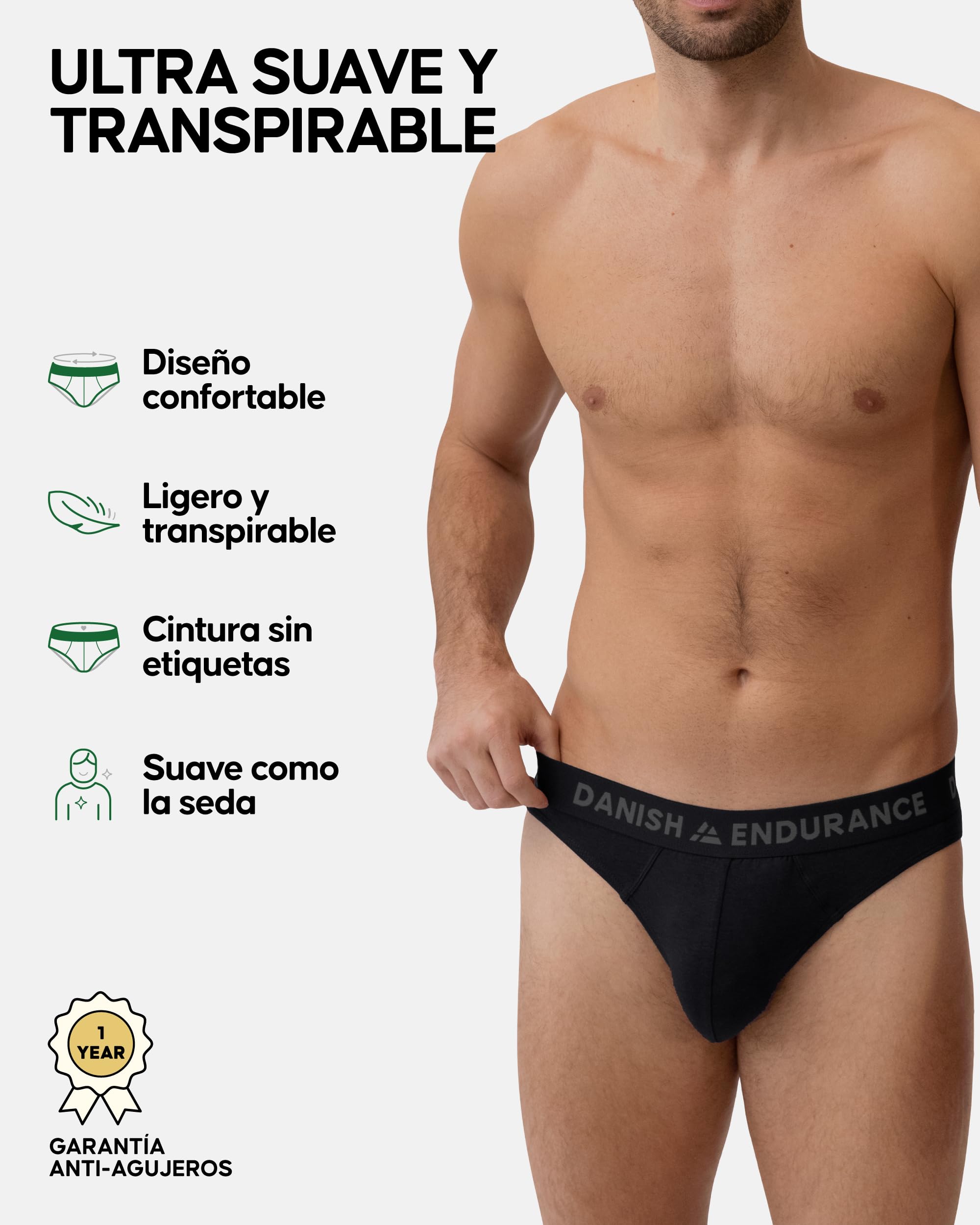 DANISH ENDURANCE Slip Hombre Bambú, Ultra Suaves, Pack de 3 y 6