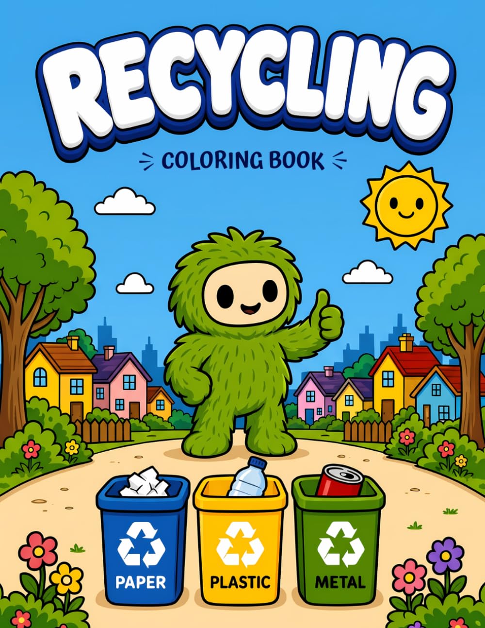 Recycling Coloring Book: 45 Fun and Educational Recycling Activity Pages for Kids: Learn Waste Sorting, Composting, and How to Protect Our Planet