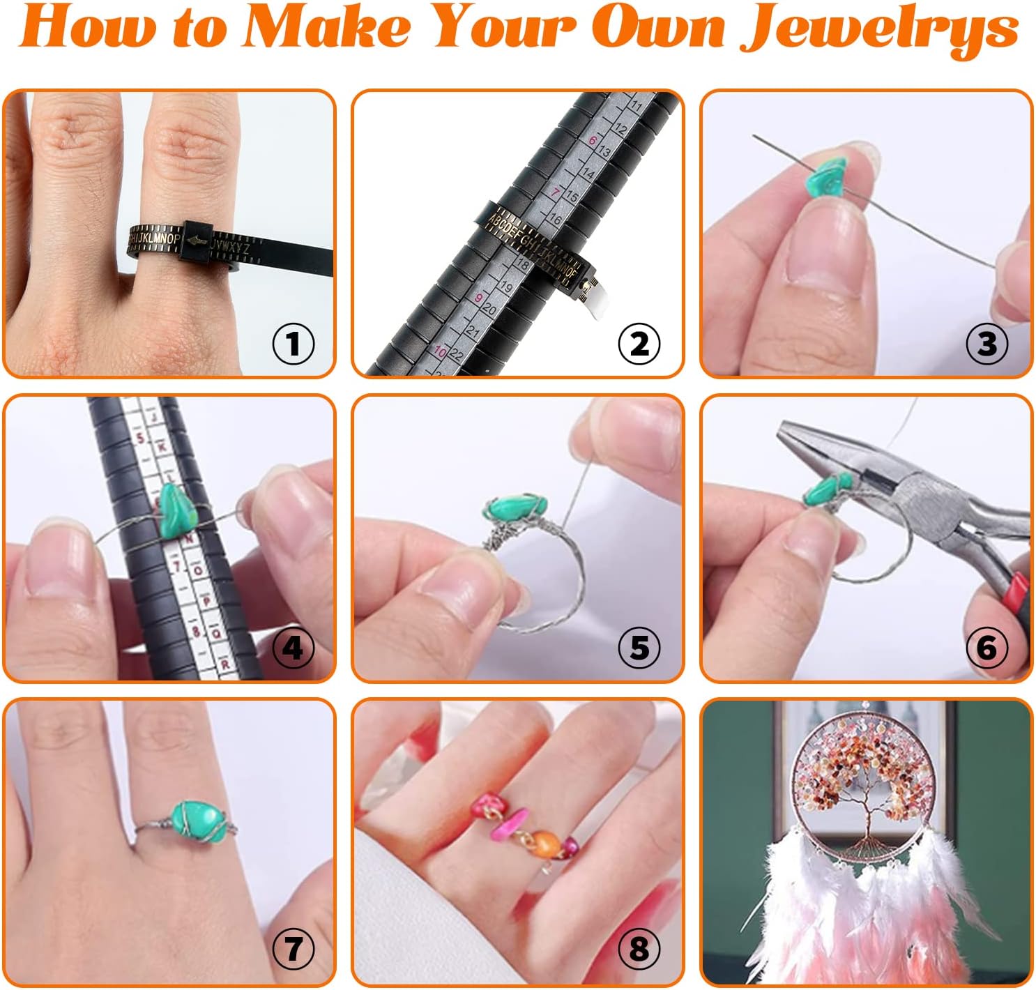 HONGTEYA 801 Pcs Crystal Jewellery Making Kit - Image 5