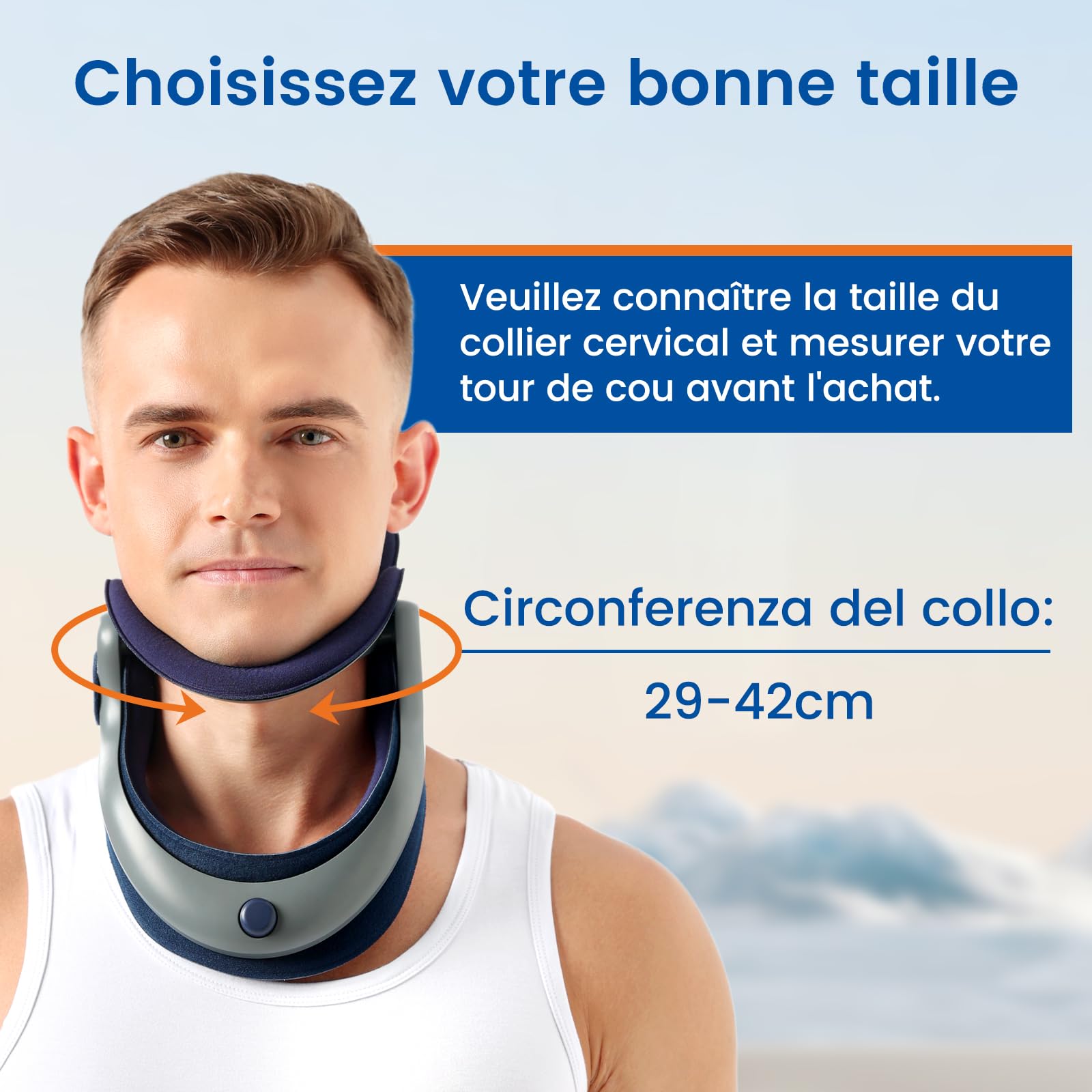 Supporto per il collo ortopedico, regolabile, con morbida imbottitura in cotone, limita il movimento, allevia i dolori e la pressione della colonna vertebrale