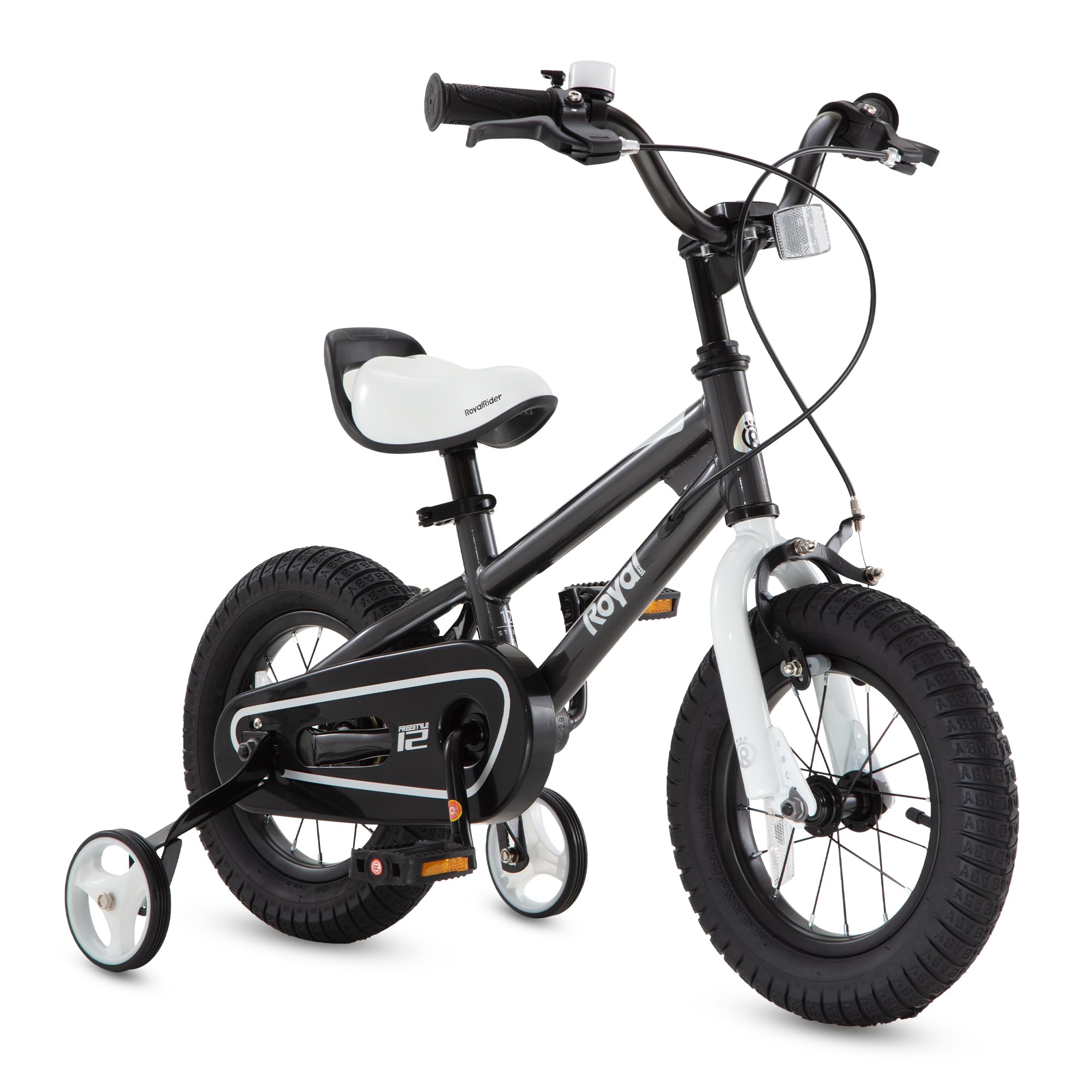 Royalbaby 2 Hand Brakes BMX Freestyle Kids Bike for Boys and Girls, Unisex Bicycles for Ages 3 to 8, 12" 14" 16" with Training Wheels, 16" 18" with Kickstand, Blue or Red