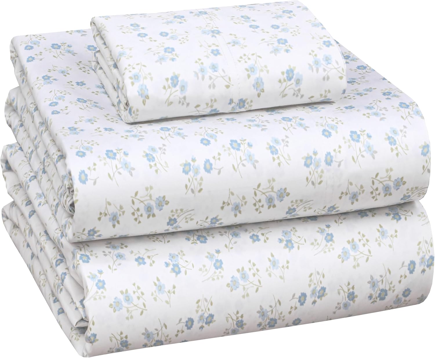 RUVANTI 100% Cotton Sheets Twin XL Size Bed Set - 300 Thread Count Silky Soft Sateen Weave, Cooling, Lightweight & Breathable, 16" Deep Pocket, Durable & Luxury Satin-Like, 3 Piece, Blooming Stamp - Image 9