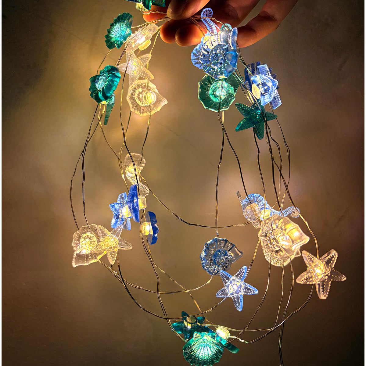 Catena Luminosa 2m 20 LED A Forma Di Animali Marini – Per Cameretta Bambini, Interno/esterno, A Batteria - 4