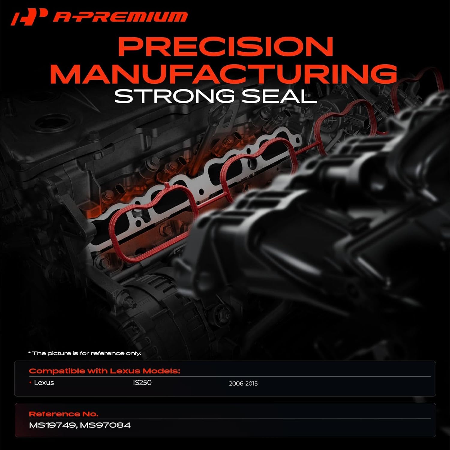 A-Premium Lower and Upper Engine Intake Manifold Gasket Set Compatible with Lexus IS250 2006-2015