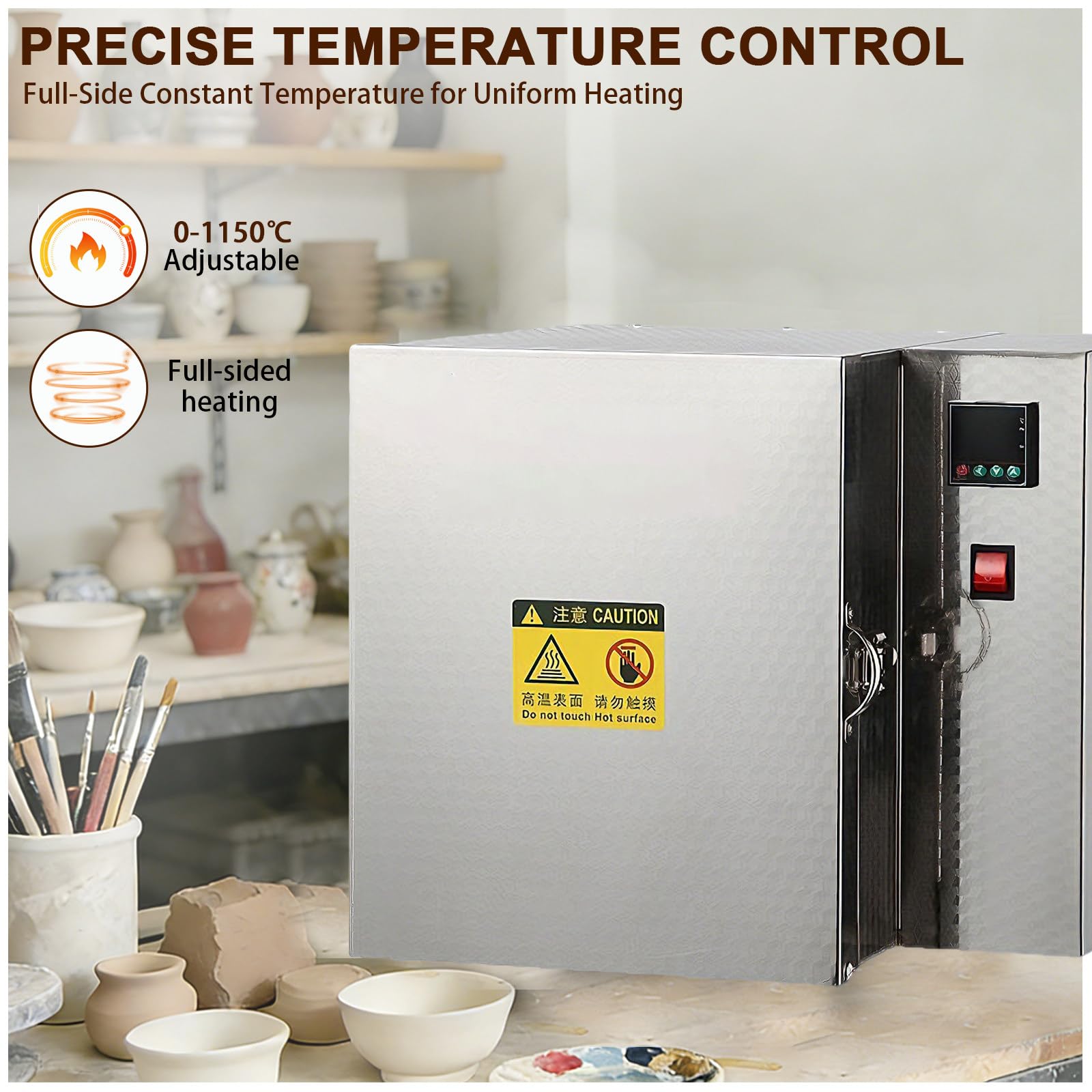 Horno de sobremesa para fundición de Joyas, Horno de mufla eléctrico de Laboratorio para cerámica, Horno de sinterización para el procesamiento de Metales y esmaltado cerámico