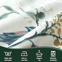 Vista 130 de VOGOL Cenefas con patrón de pájaros para ventanas de cocina, cenefa texturizada de lino con estampado floral y pájaros para ventanas pequeñas