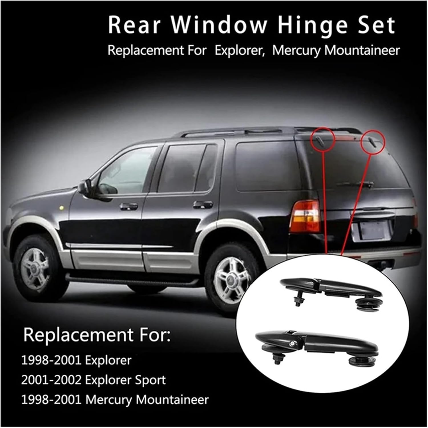 926132 1L2Z-98420A68-AA Car Rear Door Tailgate Glass Window Hatch Hinge, Compatible with Explorer Sport