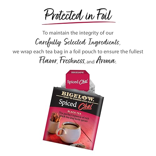 Miniatura 172 de Bigelow Vanilla Chai Black Tea, caja de 20 sobres (paquete de 6), té negro con cafeína, 120 bolsas de té en total
