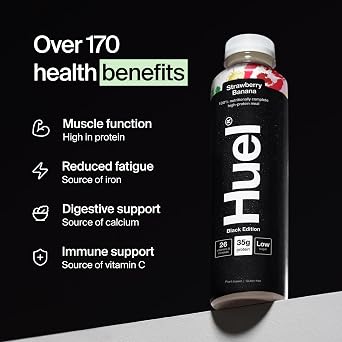 Huel Black Edition RTD | 8x500ml 35g Protein | Strawberry Banana