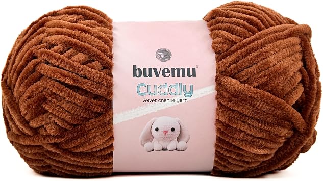 Cuddly Velvet Chenille Yarn, Super Soft Bulky, Brown