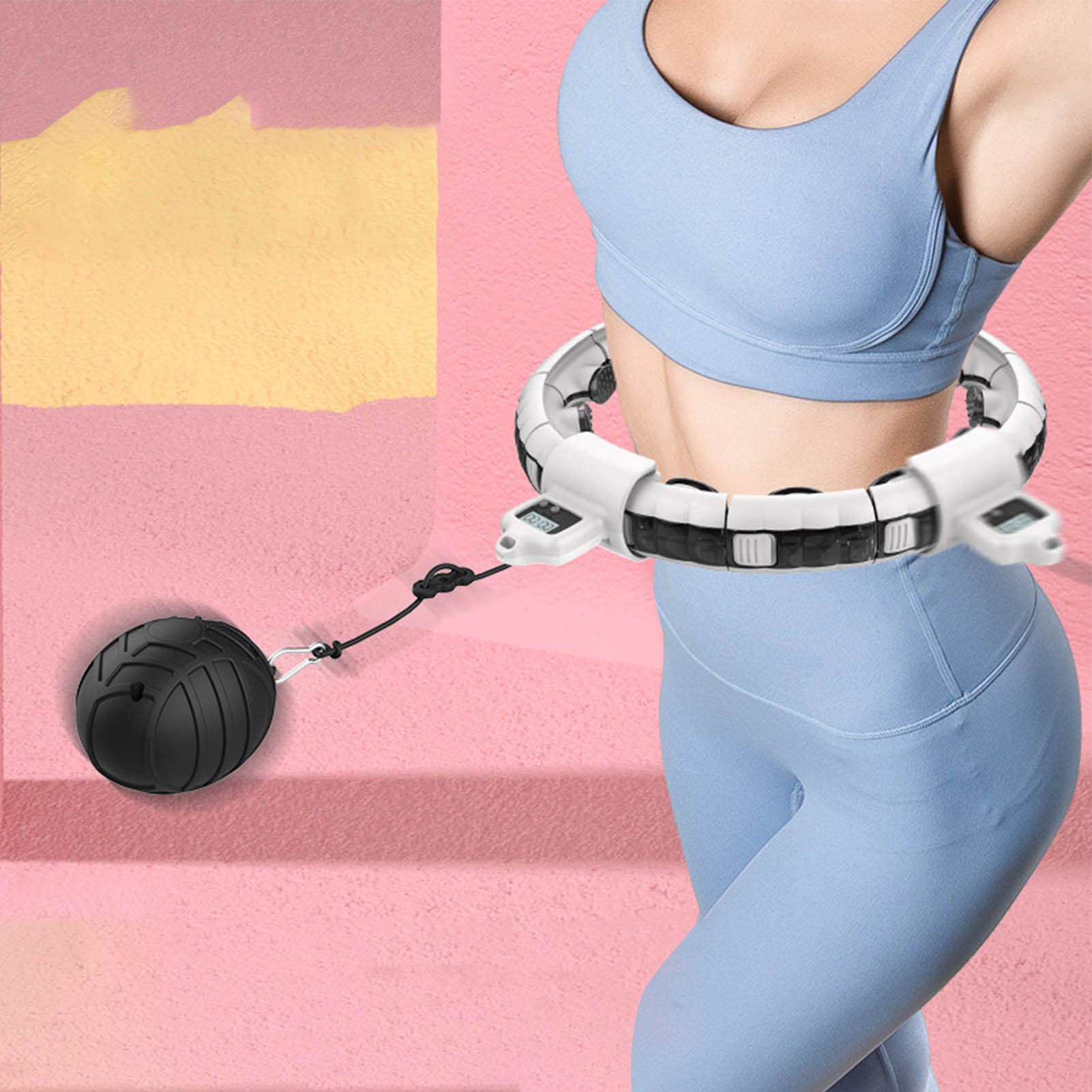 16 Abschnitte, Intelligenter Taillen-Trainingskreis, Abnehmbar und Verstellbar, Magnetische Massage, Intelligentes Timing, Tragbarer Taillen-Trainingskreis für die Gewichtsabnahme bei Erwachsenen, Wei
