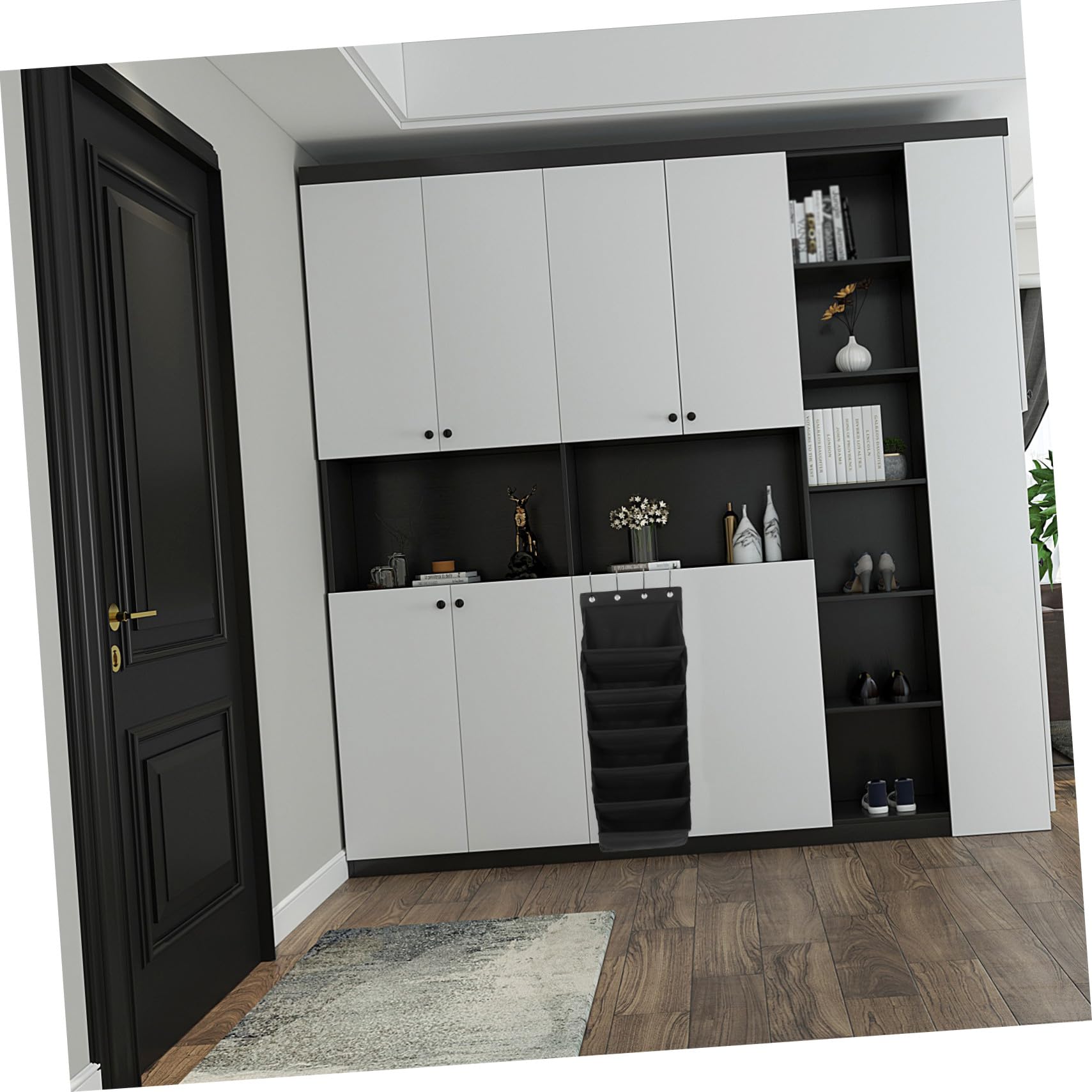 VALICLUD Schuhorganisator Multifunktionaler Hängender aus Supatex Stoff Wandmontage mit Mehreren Taschen Platzsparend für Büro und Küche für Tür und Wand