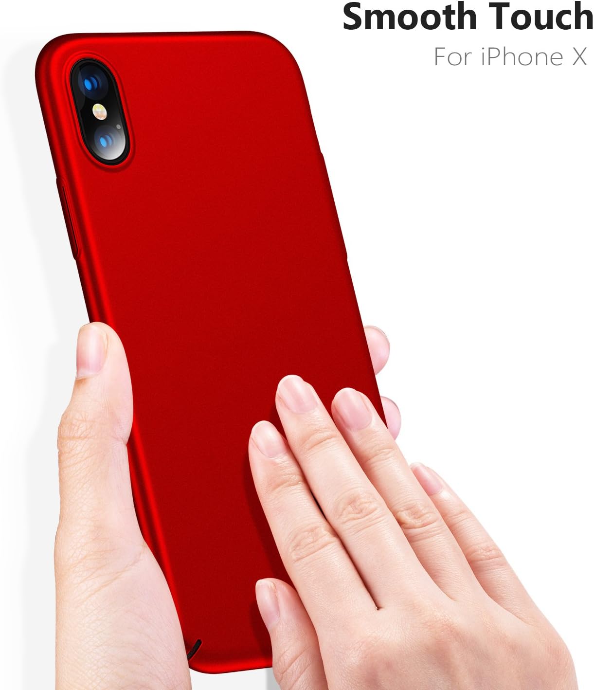 TORRAS Slim Fit iPhone X Case 2017 (ONLY), Hard Plastic PC Ultra Thin Mobile Phone Cover Case with Matte Finish Coating Grip Compatible with iPhone X (2017), Red