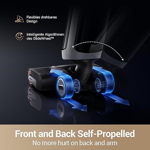 Vista 7 de DREAME H14 Pro Aspiradora para Seco y Húmedo, Mopa Aspiradora Reclinable 180°, Lavado a 140°F y Secado Rápido con Aire Caliente, Potente Limpiadora